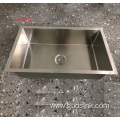 topmounted handmade black double sink